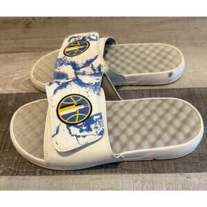 Denver Nuggets ISlide Sandals Size 7 White Blue Logo NBA Slippers Men’s Slides